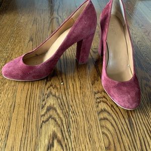 JCrew wine/Burgundy block heel shoe